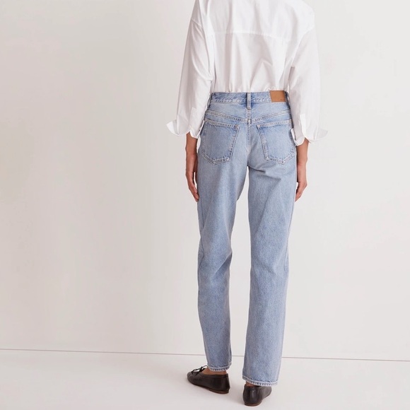 Madewell Low Slung Straight Jeans Women Size 32 Light Wash Casual Loose Classic - Picture 5 of 10